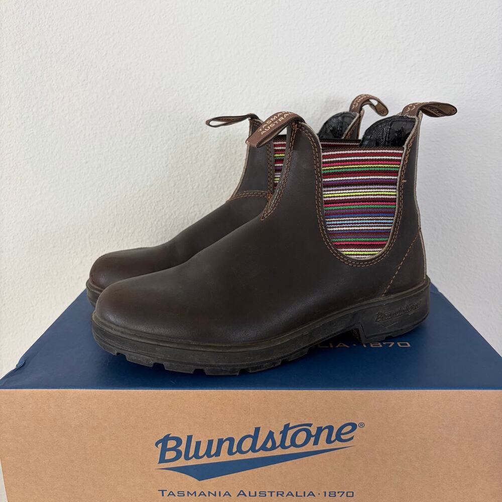 Blundstone Chelsea Boots Stout Brown/Multicolor Stripes 1409 (AU 5)